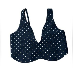 Parade support plunge seamless bralette navy and white polka dot. Size C1/ 32 DD